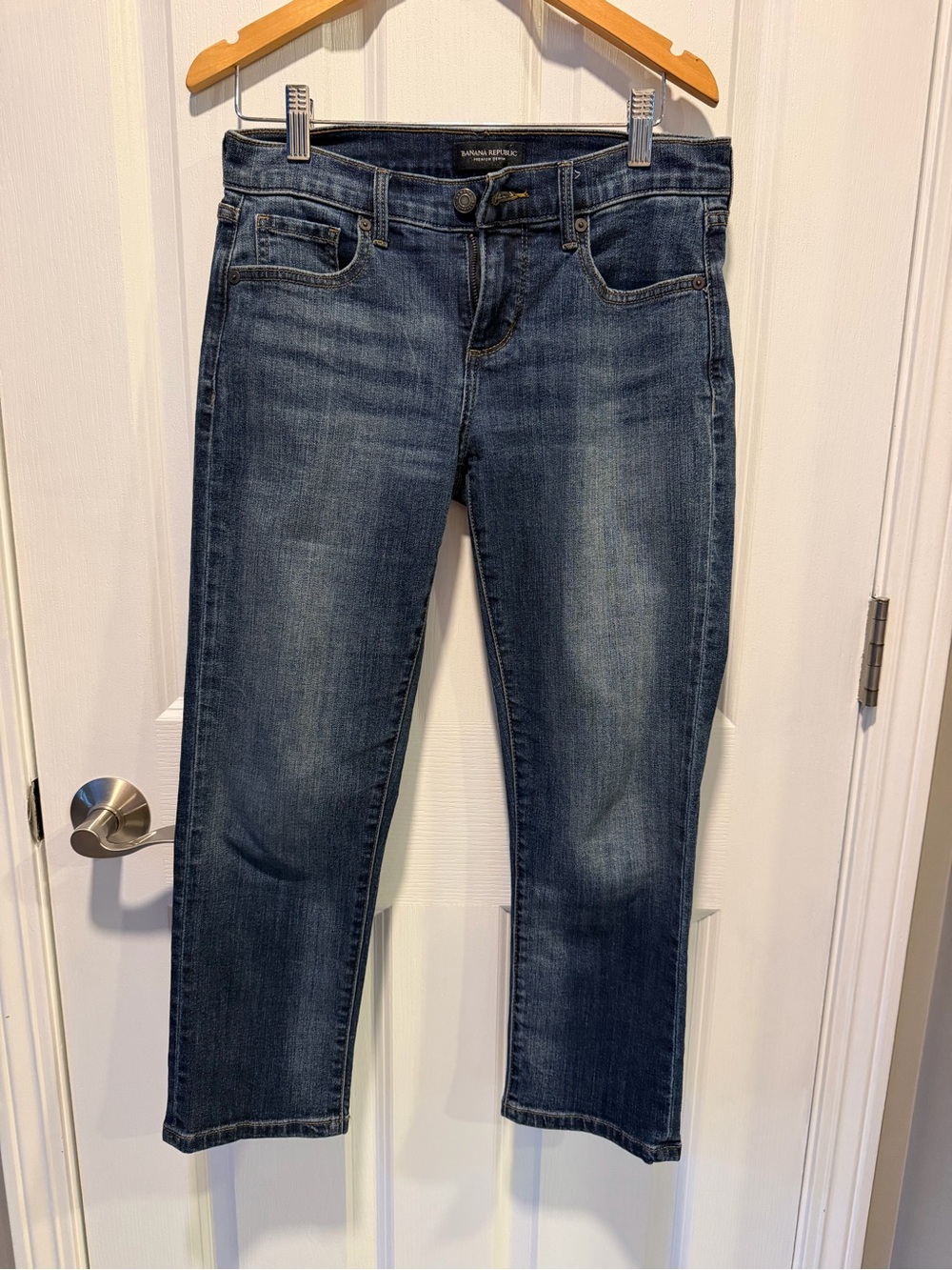 Banana Republic Dark Blue Cropped Straight Jeans